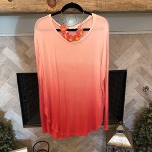 Long Ombré pink tee